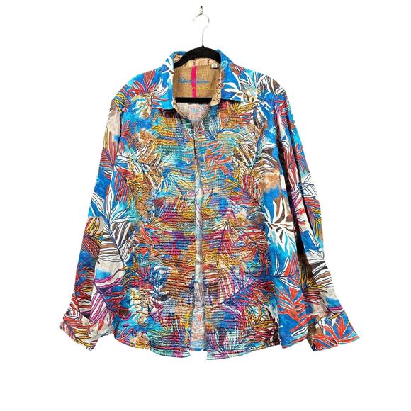 Robert Graham Shirt Mens 2XL Linen Limited Edition Embroidered Button Up - Picture 1 of 8